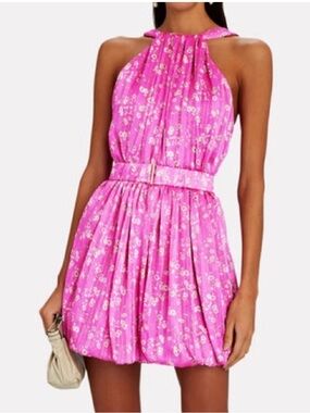 Allison & kelly Hot Pink Floral Halter Mini Dress